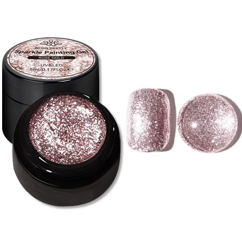 Rose Gold Sparkle Painting Gel 5ml Gel Nail Polish BORN PRETTY 