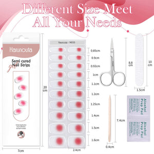 [US ONLY] 20 Tips Red Semi-Cured Gel Nail Strips N033 Nail Sticker Harunouta 