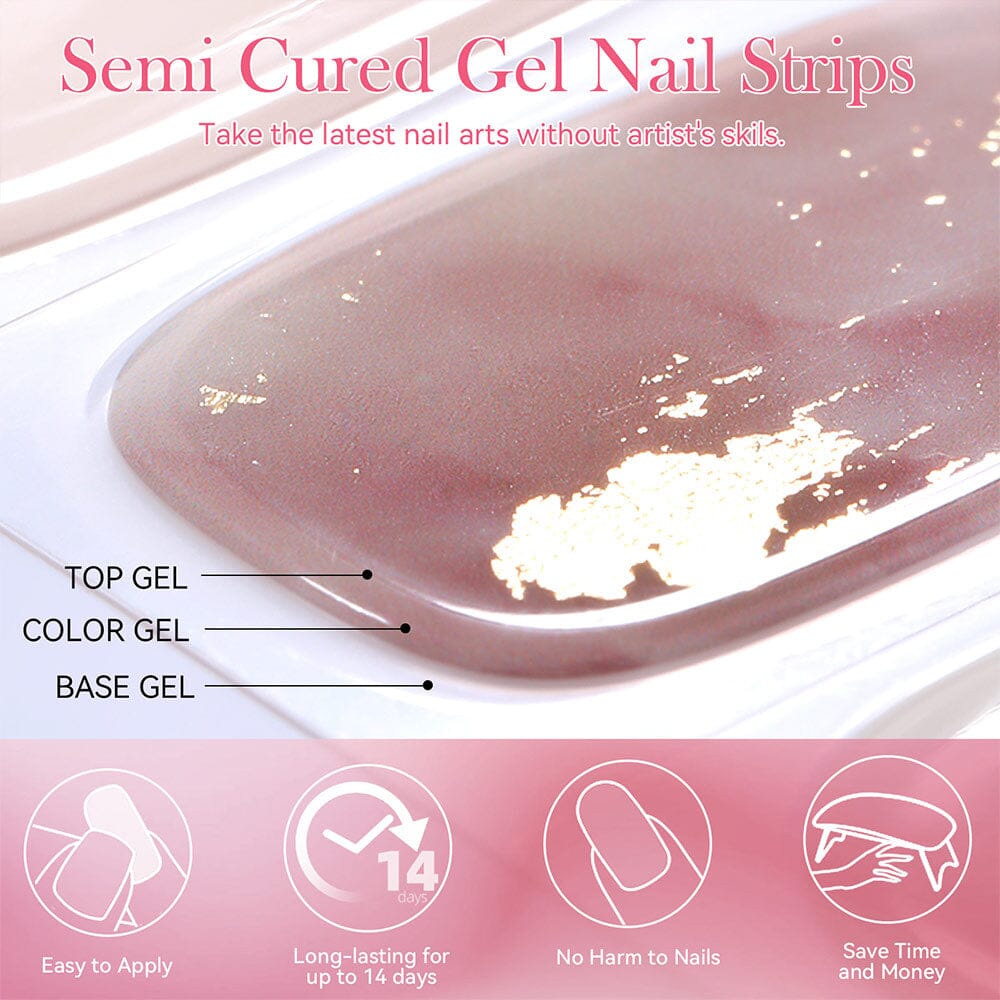 [US ONLY] 20 Tips Red Semi-Cured Gel Nail Strips N033 Nail Sticker Harunouta 