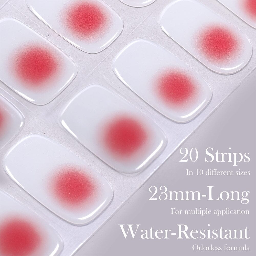 [US ONLY] 20 Tips Red Semi-Cured Gel Nail Strips N033 Nail Sticker Harunouta 
