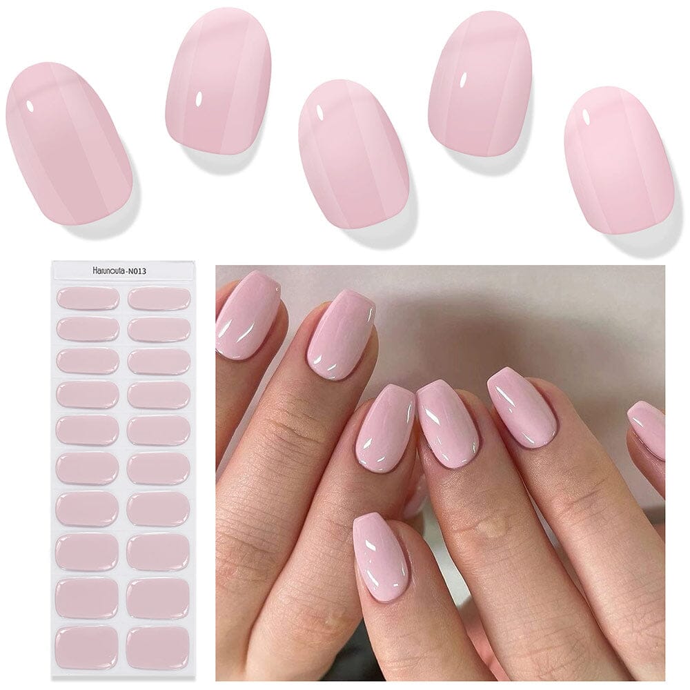 [US ONLY] 20 Tips Pink Semi-Cured Gel Nail Strips N013 Nail Sticker Harunouta 