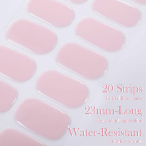 [US ONLY] 20 Tips Pink Semi-Cured Gel Nail Strips N013 Nail Sticker Harunouta 