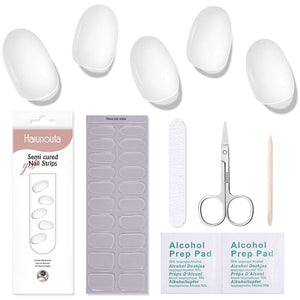 [US ONLY] 20 Tips Clear Semi-Cured Gel Nail Strips N08 Nail Sticker Harunouta 