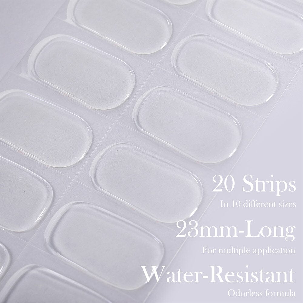 [US ONLY] 20 Tips Clear Semi-Cured Gel Nail Strips N08 Nail Sticker Harunouta 
