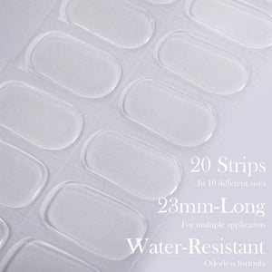[US ONLY] 20 Tips Clear Semi-Cured Gel Nail Strips N08 Nail Sticker Harunouta 