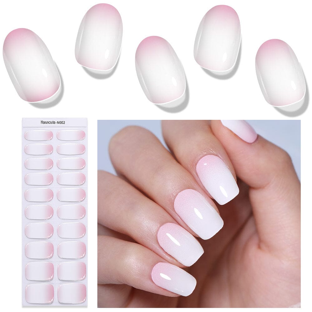 US ONLY 20 Tips Pink White Semi Cured Gel Nail Strips N002 BORN PRETTY us-only-20-tips-pink-white-semi-cured-gel-nail-strips-n002-born-pretty