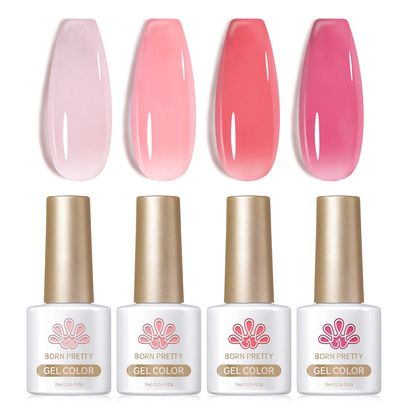 4 Colors Rosy Aura Milky Jelly Gel 7ml Gel Nail Polish BORN PRETTY 