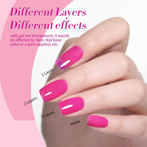 6 Colors Jelly Magnetic Gel Polish Set Peach Bloom 7ml Gel Nail Polish BORN PRETTY 