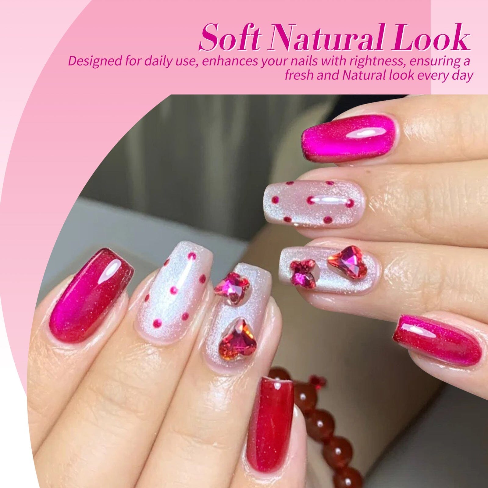 6 Colors Jelly Magnetic Gel Polish Set Peach Bloom 7ml Gel Nail Polish BORN PRETTY 