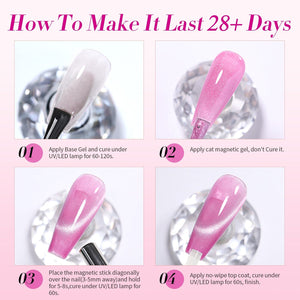 6 Colors Jelly Magnetic Gel Polish Set Peach Bloom 7ml Gel Nail Polish BORN PRETTY 