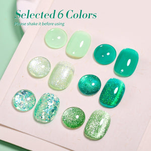 6 Colors Jelly Magnetic Gel Polish Set Fireflies Forest 7ml Gel Nail Polish BORN PRETTY 