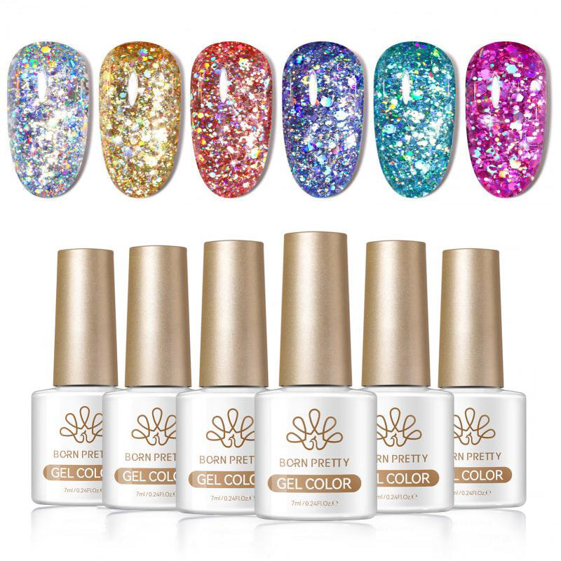 6 Colors Sequins Gel S30 Black Coal 7ml