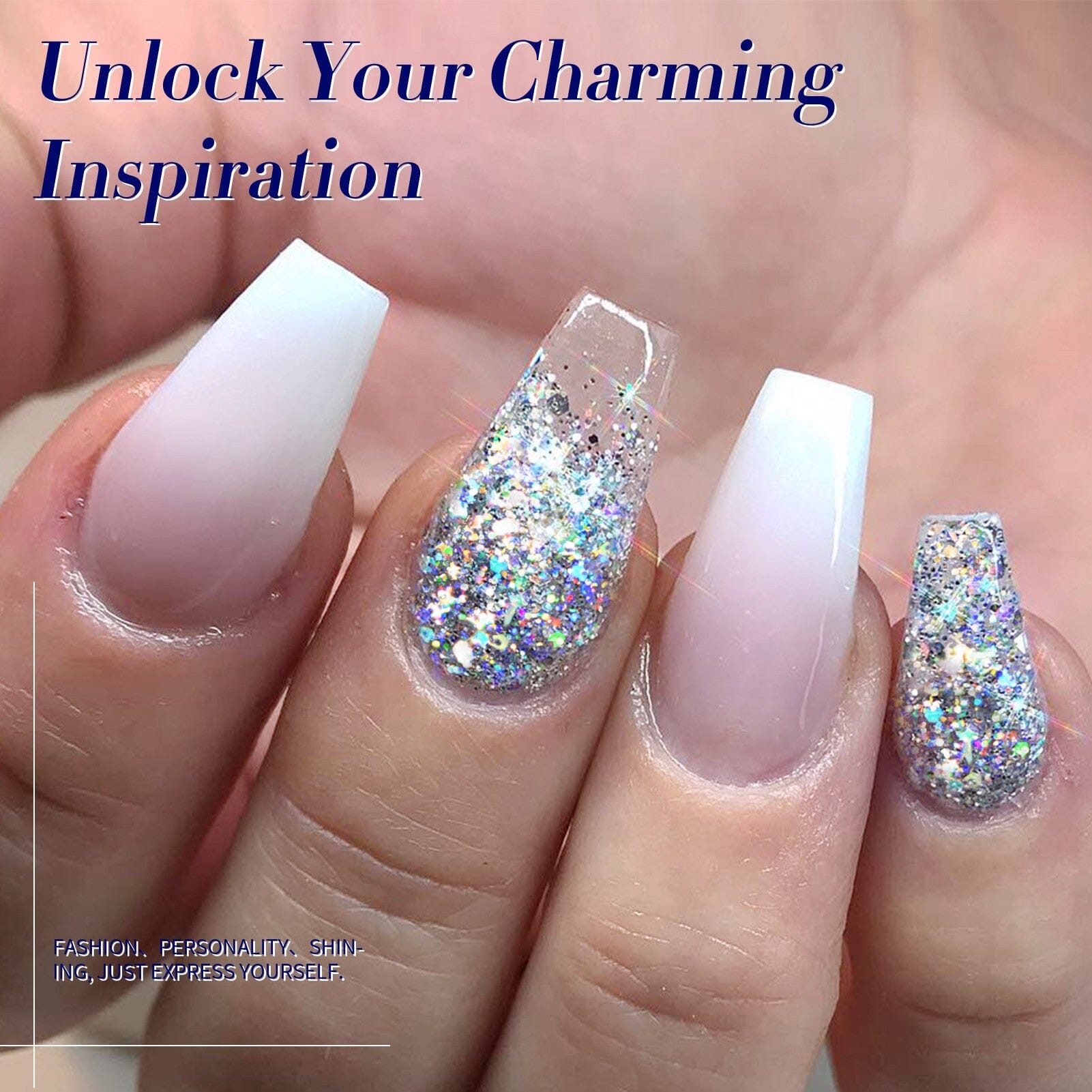 6 Colors Glitter Gel Polish S30 Black Coal 7ml Gel Nail Polish BORN PRETTY 