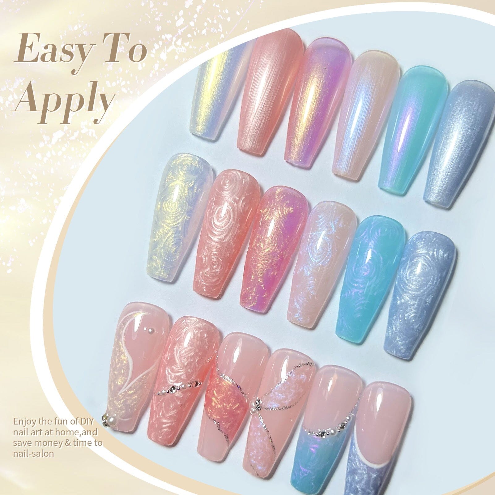 6 Colors Pearl Thread Swirl Gel Polish Set 7ml Gel Nail Polish BORN PRETTY 