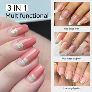 2 Bottles Platinum Gold & Silver Paint Gel 8ml Gel Nail Polish BORN PRETTY 