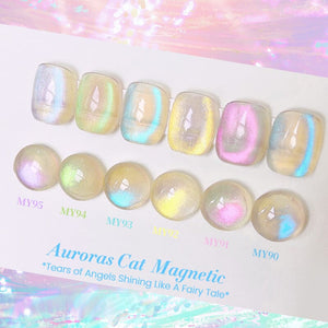 Auroras Cat Magnetic Gel Polish Angel Tears 10ml Gel Nail Polish BORN PRETTY 6 Colors with Magnetic Stick 