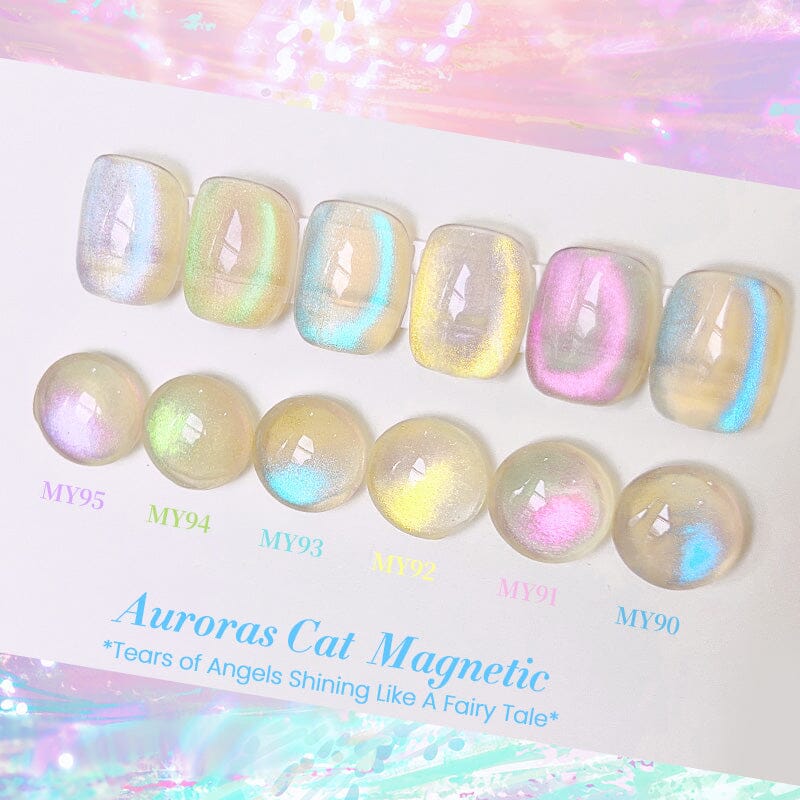 Auroras Cat Magnetic Gel Polish Angel Tears 10ml Gel Nail Polish BORN PRETTY 6 Colors with Magnetic Stick 