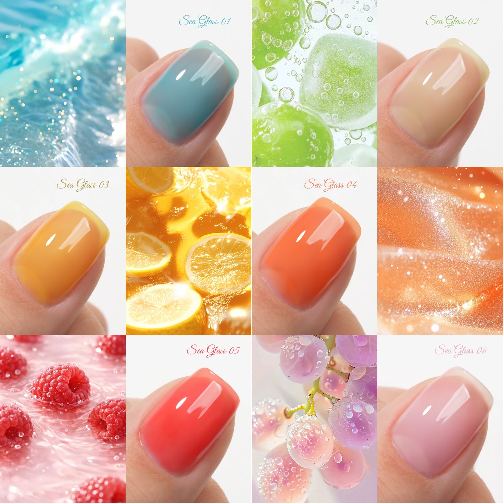 6 Colors Jelly Gel J30 Sea Glass 7ml