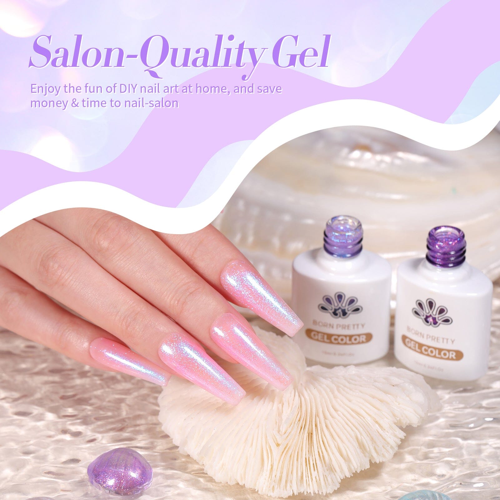 6 Colors Jelly Gel Set Pearl Eif 7ml Gel Nail Polish BORN PRETTY 