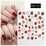 3D Nail Art Stickers Orange Strawberry Cherry Bee Patterns Nail Sticker No Brand MO-271 