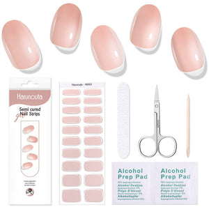 [US ONLY] 20 Tips Nude Semi-Cured Gel Nail Strips N053 Nail Sticker Harunouta 