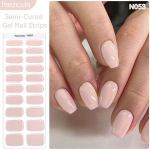 [US ONLY] 20 Tips Nude Semi-Cured Gel Nail Strips N053 Nail Sticker Harunouta 