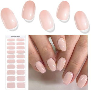 [US ONLY] 20 Tips Nude Semi-Cured Gel Nail Strips N053 Nail Sticker Harunouta 