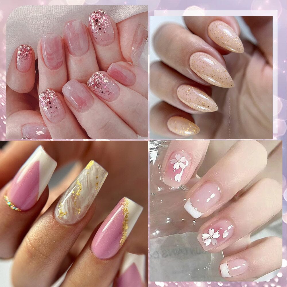 20 Tips Semi-Cured Gel Nail Strips N041-N060 Nail Sticker Harunouta 