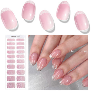 20 Tips Semi-Cured Gel Nail Strips N041-N060 Nail Sticker Harunouta N041 