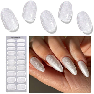 20 Tips Semi-Cured Gel Nail Strips N041-N060 Nail Sticker Harunouta N050 