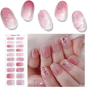 20 Tips Semi-Cured Gel Nail Strips N041-N060 Nail Sticker Harunouta N059 
