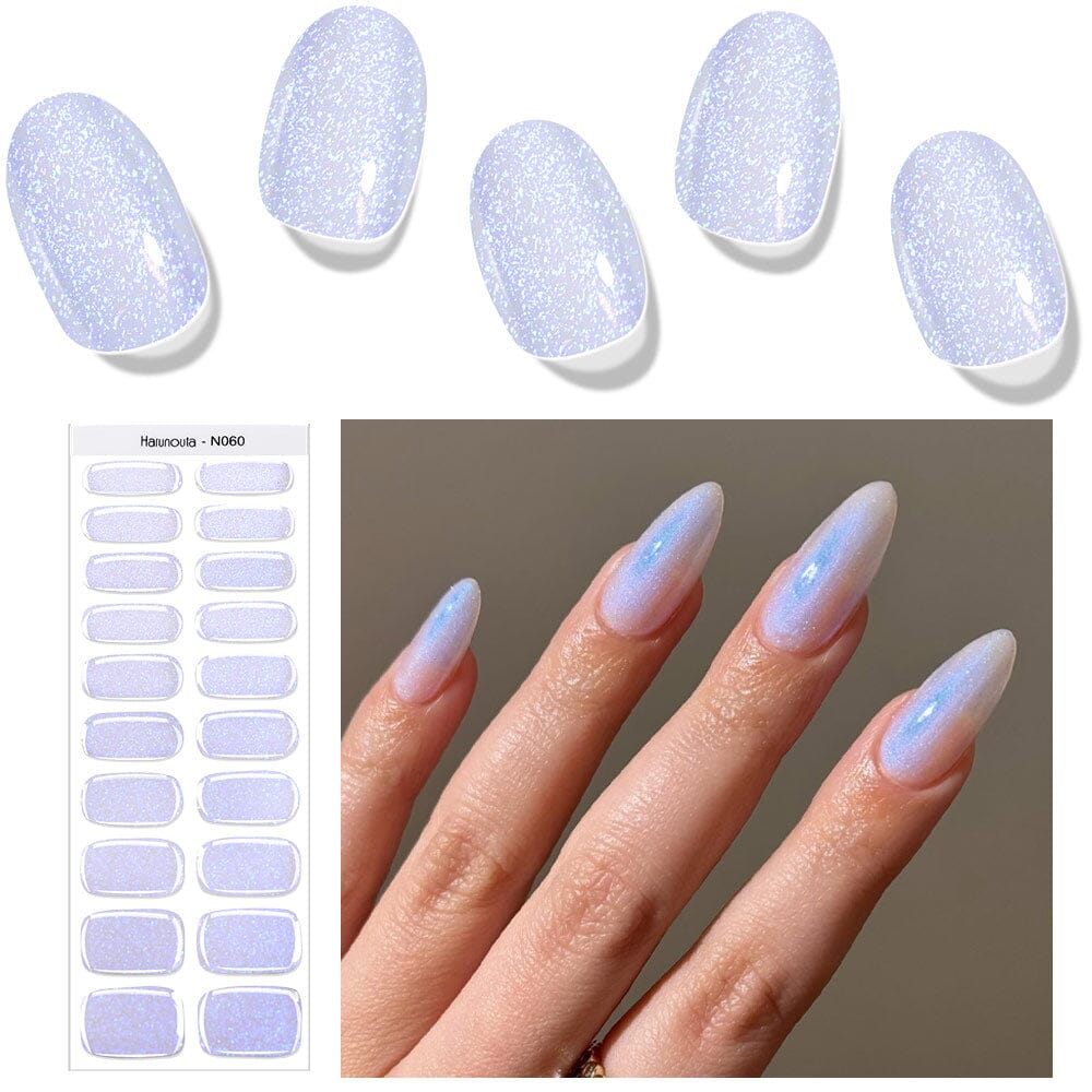 20 Tips Semi-Cured Gel Nail Strips N041-N060 Nail Sticker Harunouta N060 
