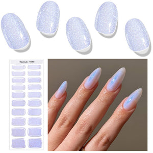 20 Tips Semi-Cured Gel Nail Strips N041-N060 Nail Sticker Harunouta N060 