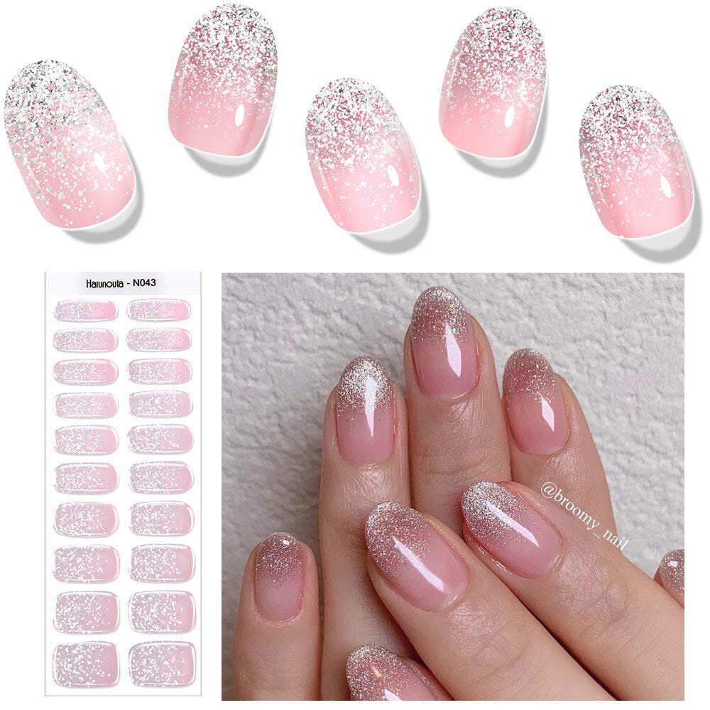 20 Tips Semi-Cured Gel Nail Strips N041-N060 Nail Sticker Harunouta N043 
