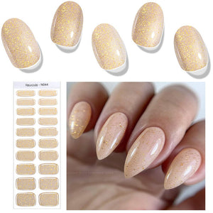 20 Tips Semi-Cured Gel Nail Strips N041-N060 Nail Sticker Harunouta N044 