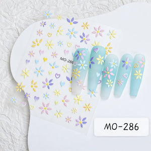 Flowers 3D Nail Sticker MO-286 Nail Art No Brand 
