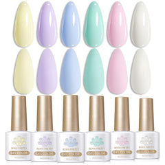 6 Colors Cream Kiss Color Gel Polish Set 7ml Gel Nail Polish BORN PRETTY 