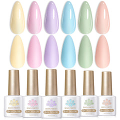 6 Colors Gel Polish Set Candy Paradise 7ml Gel Nail Polish BORN PRETTY 