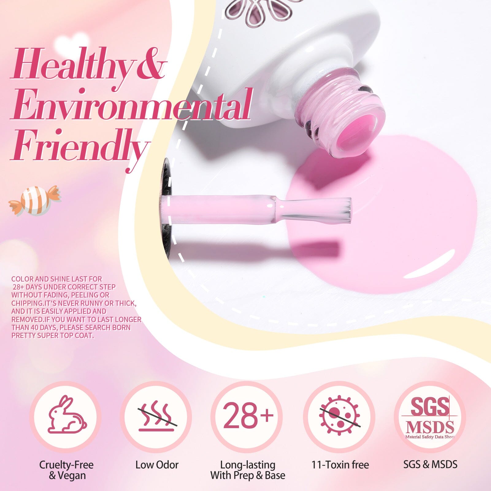 6 Colors Gel Polish Set Candy Paradise 7ml Gel Nail Polish BORN PRETTY 