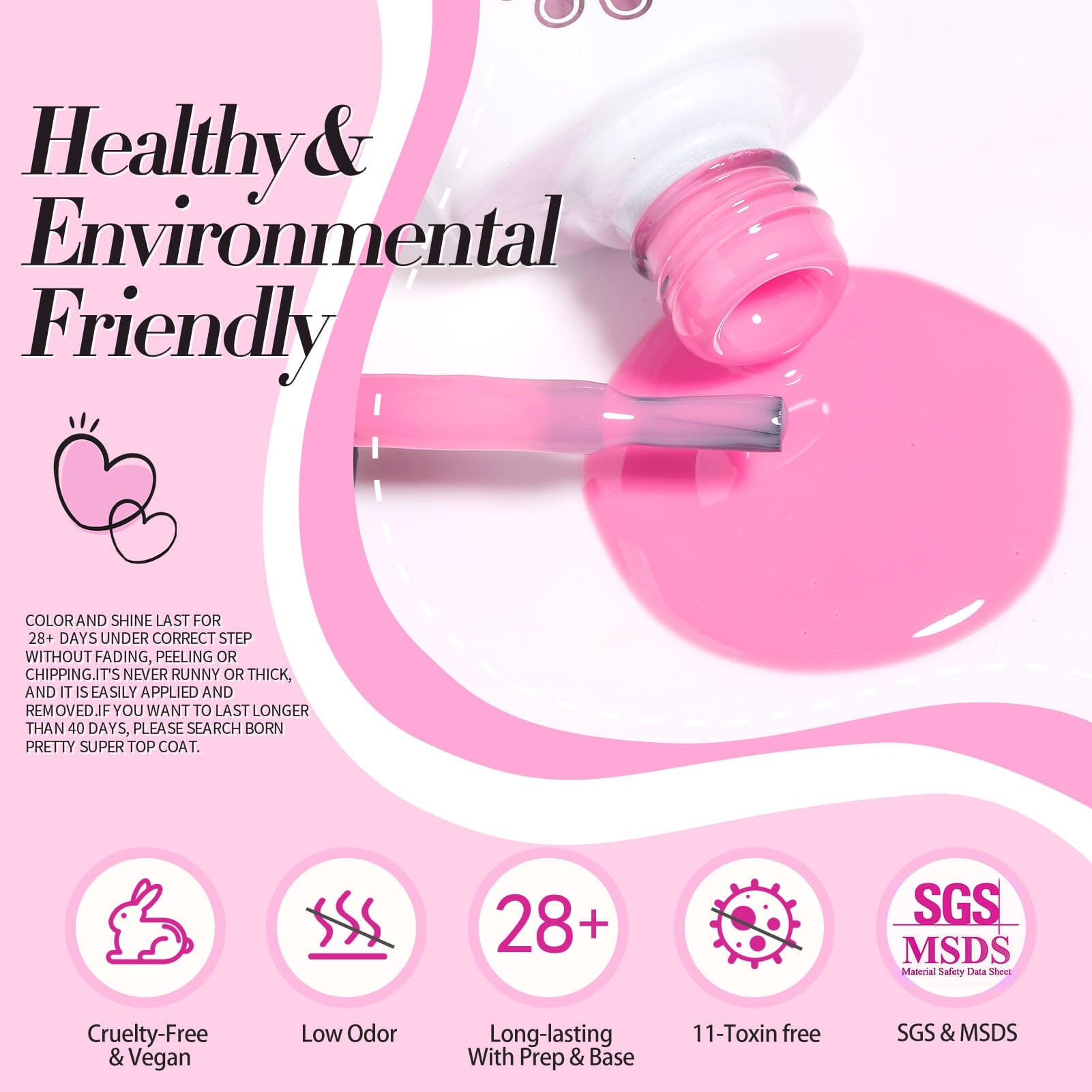 6 Colors Gel Polish Set S17 Pink Baby 7ml Gel Nail Polish BORN PRETTY 