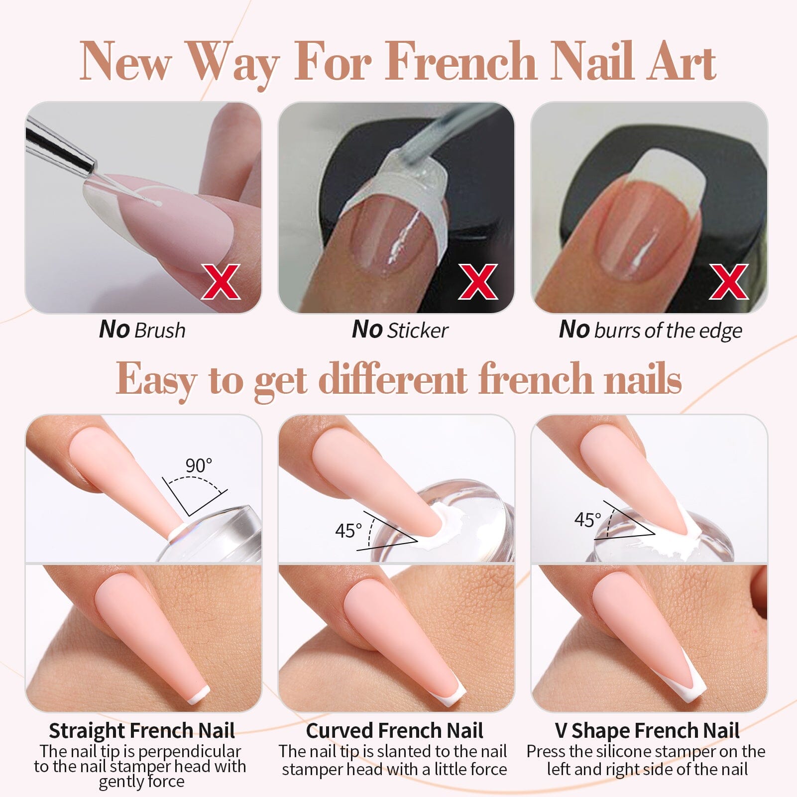 3pcs French Nails Set #04 Gel Nail Polish BORN PRETTY 