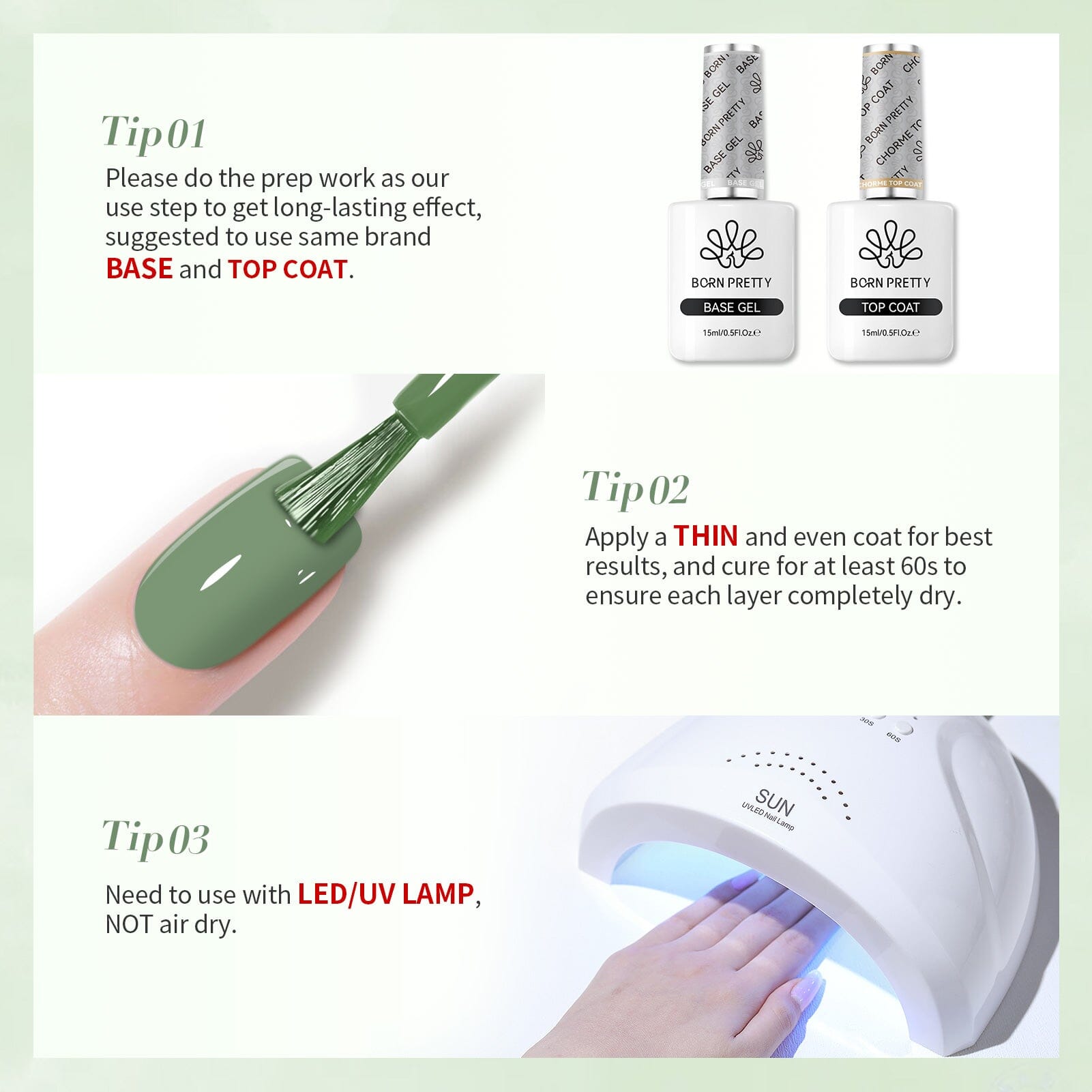 Oliver Green Hema-Free Color Gel Polish #30 15ml Gel Nail Polish BORN PRETTY 