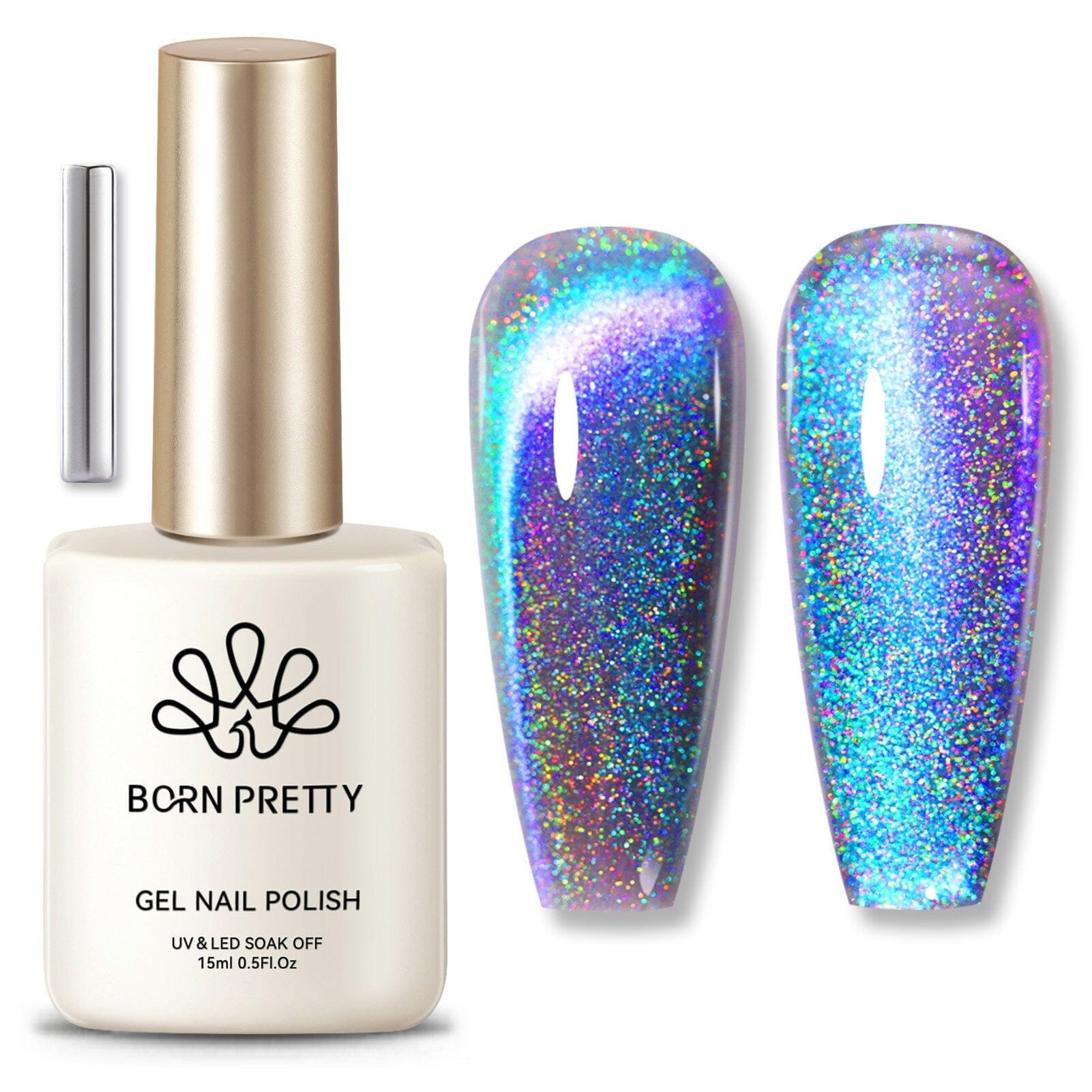 Iridescent Glass Cat Magnetic Gel Blue 15ml Gel Nail Polish BORN PRETTY 