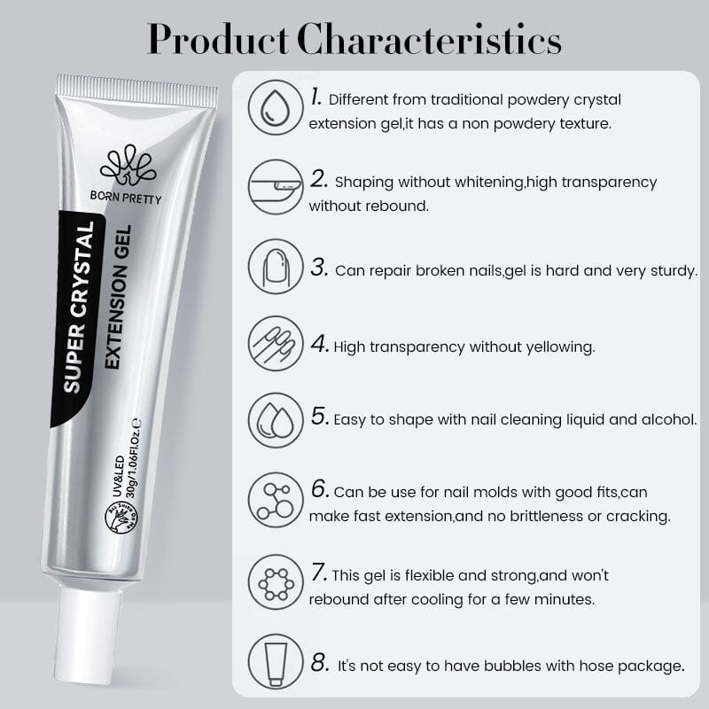 Super Crystal Extension Gel 30ml Gel Nail Polish BORN PRETTY 