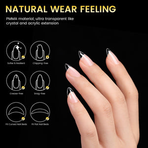 288pcs Short Almond Pre-File Nail Tips 12 Different Sizes Nail Tips No Brand 