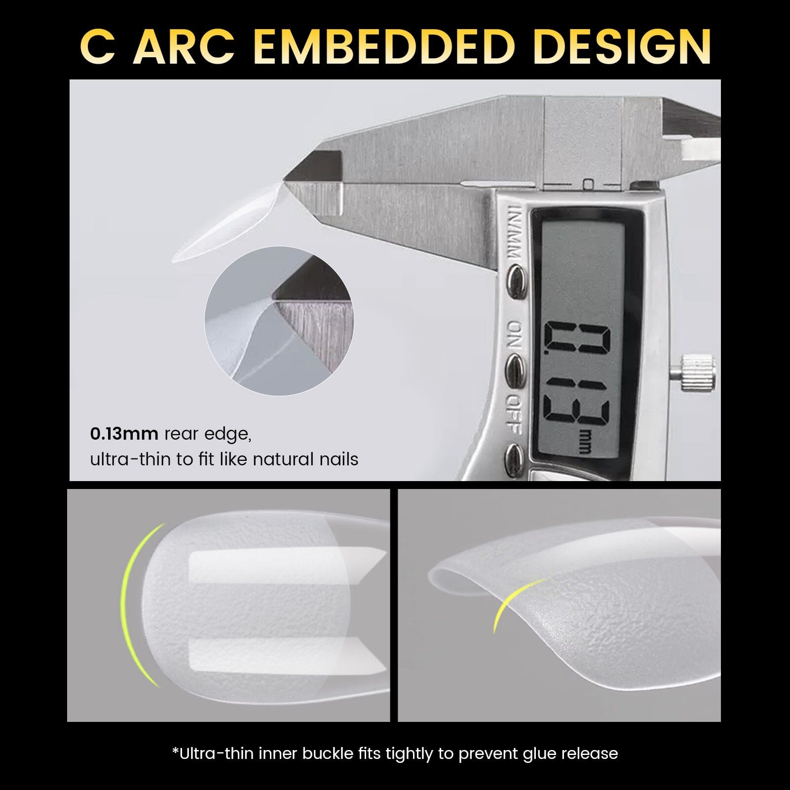 288pcs Short Almond Pre-File Nail Tips 12 Different Sizes Nail Tips No Brand 