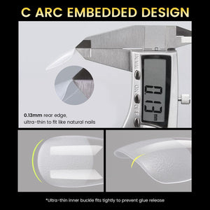 288pcs Short Almond Pre-File Nail Tips 12 Different Sizes Nail Tips No Brand 