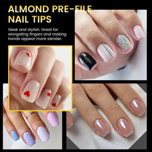 288pcs XS Square Pre-File Nail Tips 12 Different Sizes Nail Tips No Brand 