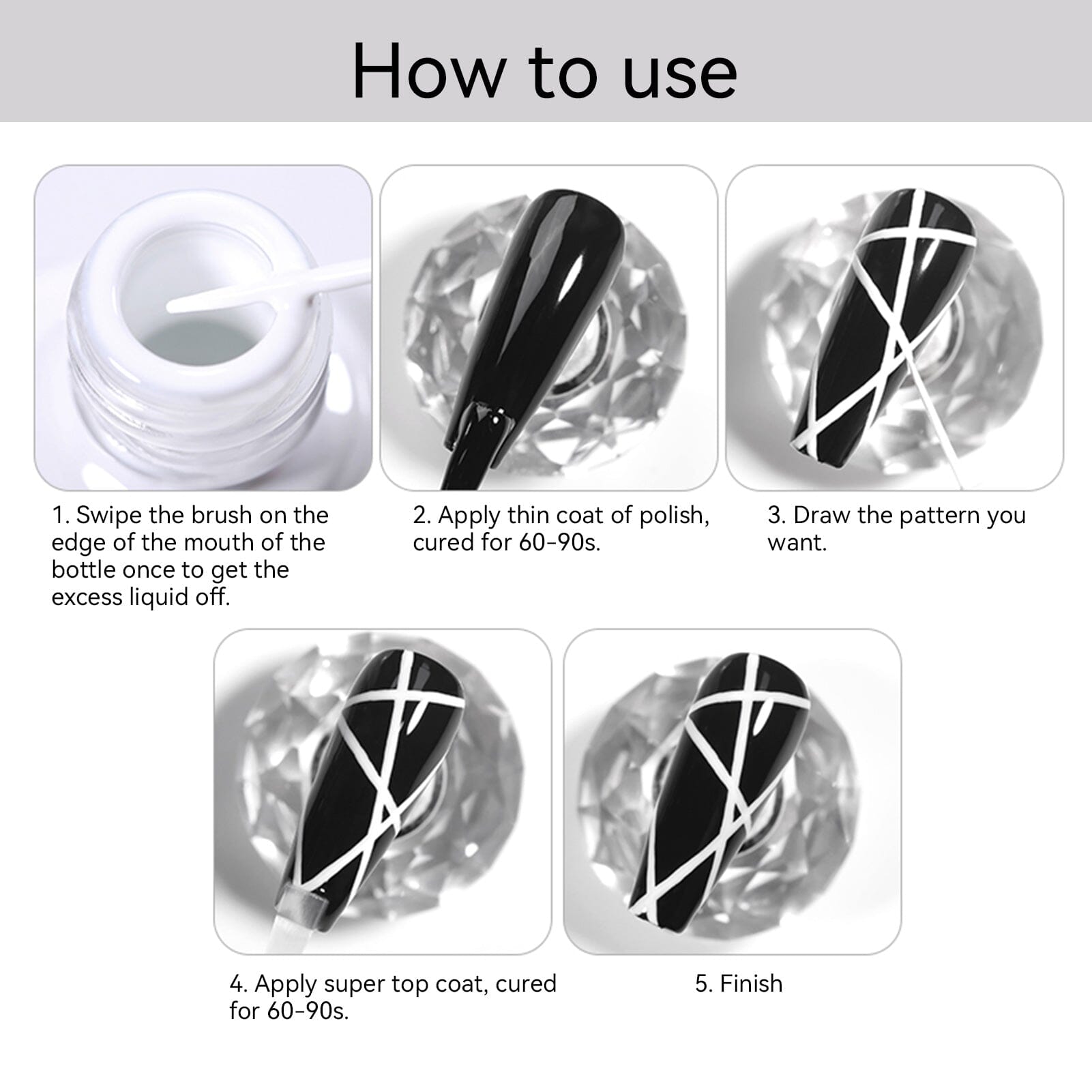 2 Bottles Mirror Effect Metal Silver & Gold Liner Gel 8ml Gel Nail Polish BORN PRETTY 