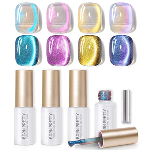 4 Colors Auroras Cat Magnetic Gel Polish Set 5ml with Magnetic Stick Gel Nail Polish BORN PRETTY 